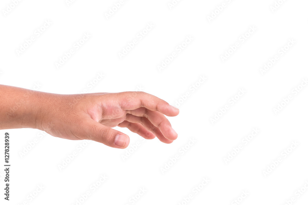 Left children hand isolated on white Left children hand isolated on white