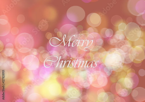 christmas card with bokeh background