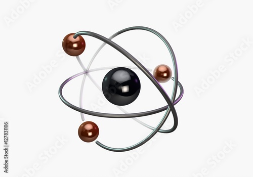 3d rendering atom particle