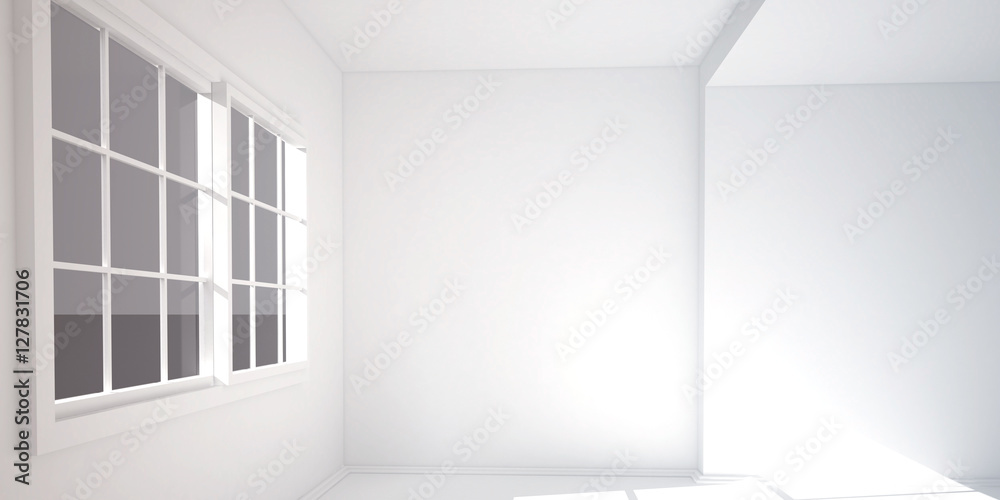 Fototapeta premium white room background 3d rendering illustration