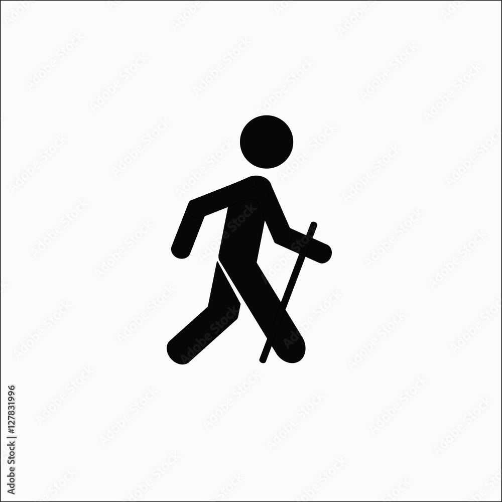 man hiking icon vector isolate on white background