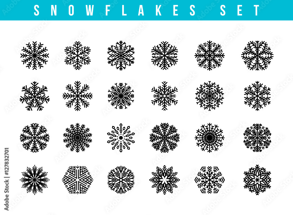 Set gray 24 different snowflakes of handmade. Snowflake Flat. New Year's symbols. Snowflakes for design. Winter objects. Festive elements. Snowflake Doodle. Snowflake Sketch Set gray 24 different snowflakes of handmade. Snowflake Flat. New Year's symbols. Snowflakes for design. Winter objects. Festive elements. Snowflake Doodle. Snowflake Sketch