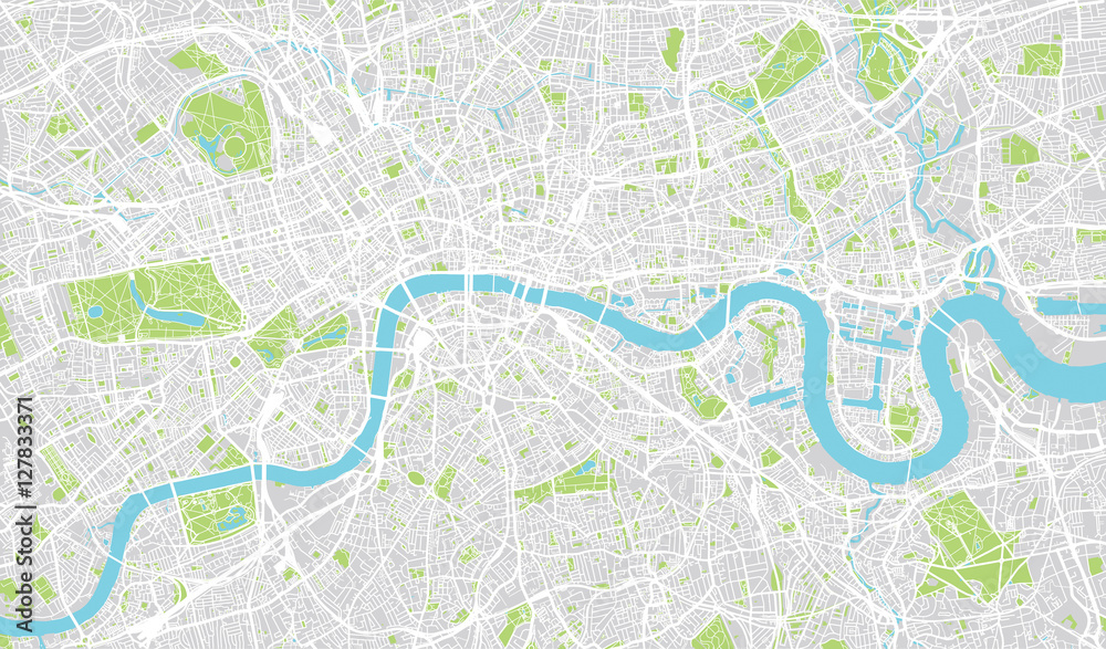 Fototapeta Miastowa miasto mapa Londyn, Anglia
