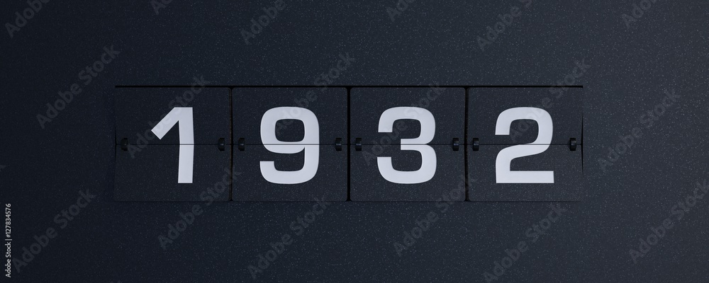 3d rendering flip board year 1932 3d rendering flip board year 1932