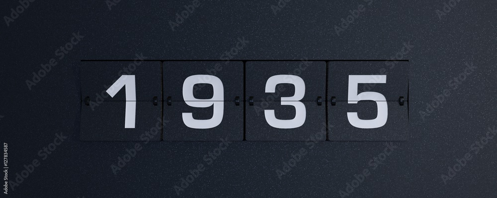 3d rendering flip board year 1935 3d rendering flip board year 1935