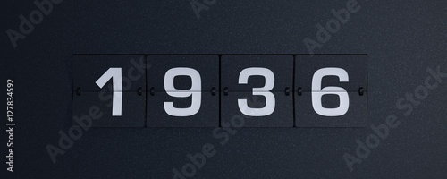 Plakat 3d rendering flip board year 1936