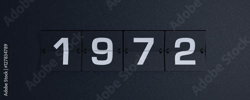 Naklejka 3d rendering flip board year 1972