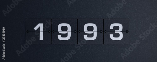 Naklejka 3d rendering flip board year 1993