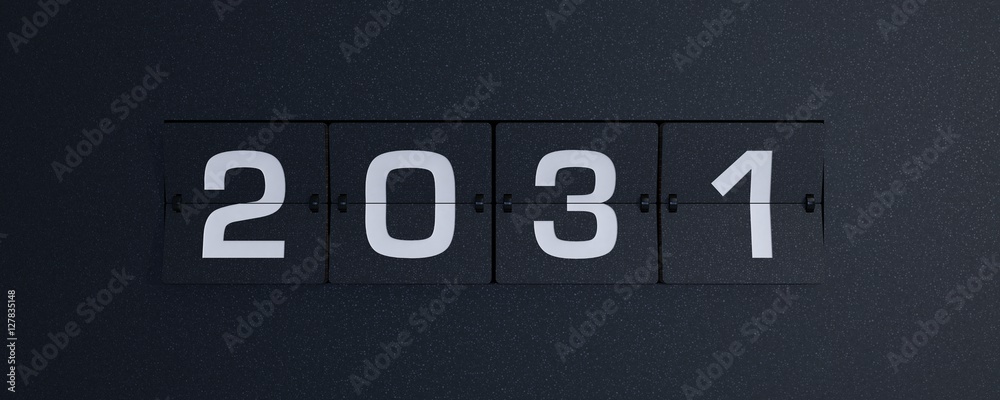 3d rendering flip board year 2031 3d rendering flip board year 2031
