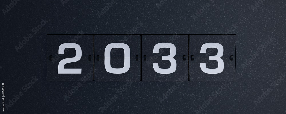 3d rendering flip board year 2033 3d rendering flip board year 2033