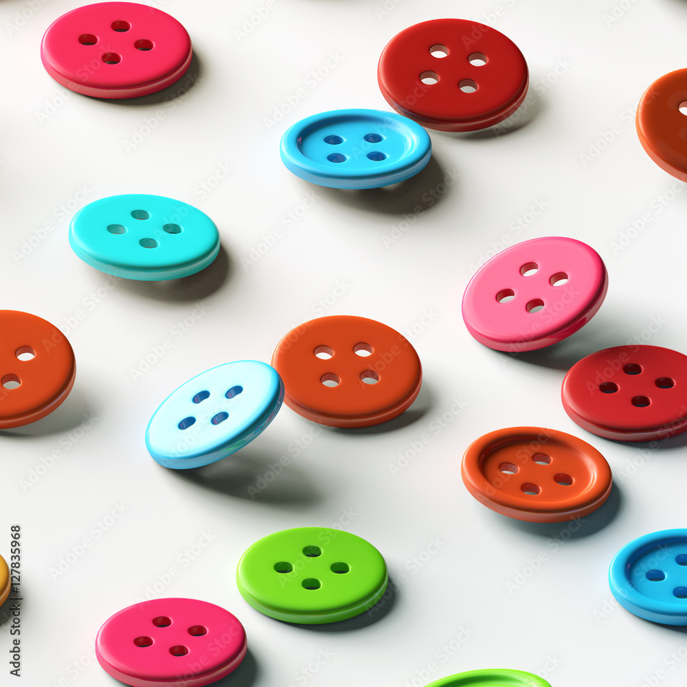 3d rendering colorful clothing buttons background 3d rendering colorful clothing buttons background
