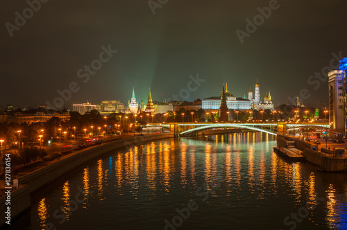 Cityscape Moscow with Kremlin and Moscow river © unclepodger