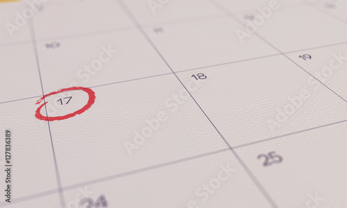 Calendar Yellow Pin day 17