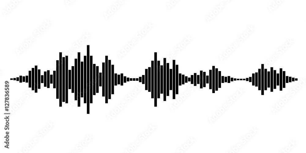 black and white sound waves