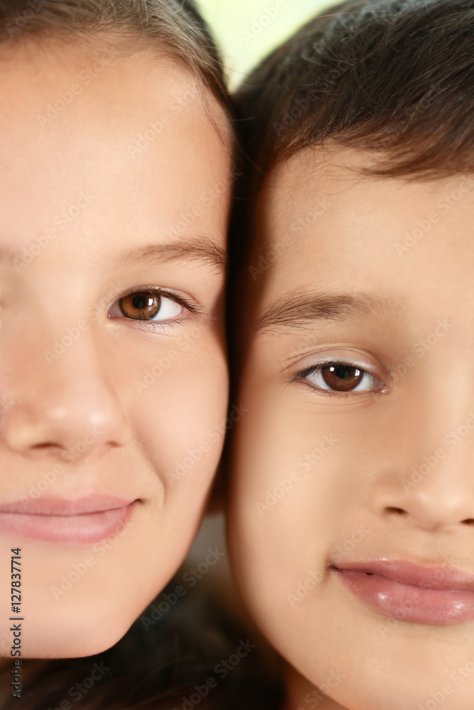 Portrait of small boy and girl Portrait of small boy and girl