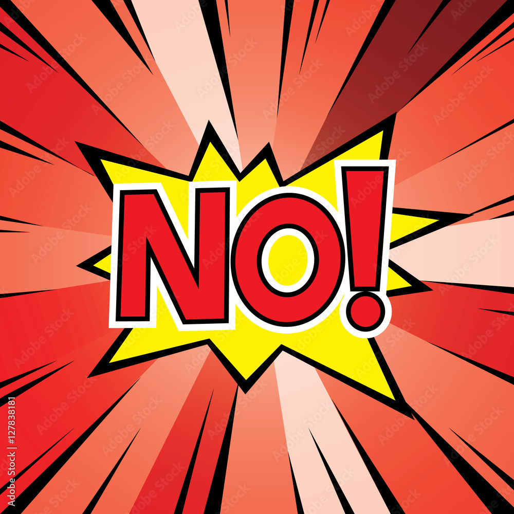 Comic graphic design for explosion blast NO