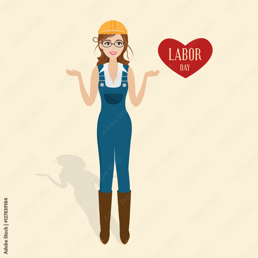 Labor day people with engineer style worker Labor day people with engineer style worker