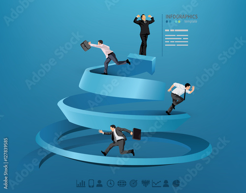 Businessman progressing illustration