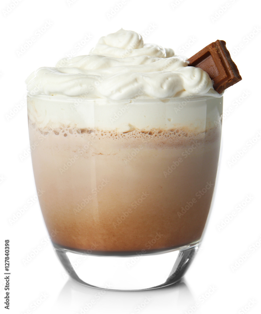 Chocolate milk shake on white background Chocolate milk shake on white background