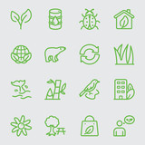 Environmental green line icon