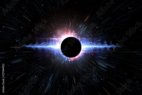 Vászonkép Universe Black Hole 3D Illustration