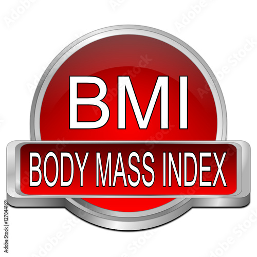 BMI - Body Mass Index Button - 3D illustration