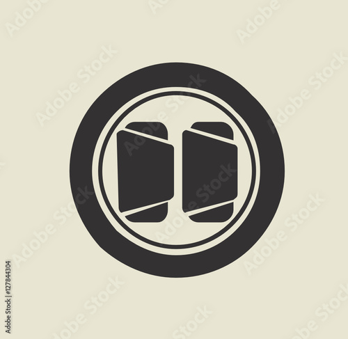Rolled pancakes on a plate, flat lay. Vector icon.