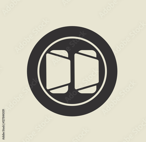 Rolled pancakes on a plate, flat lay. Vector icon.