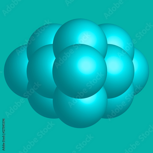 3D balls abstract composition on a blue background. Vector illustration.