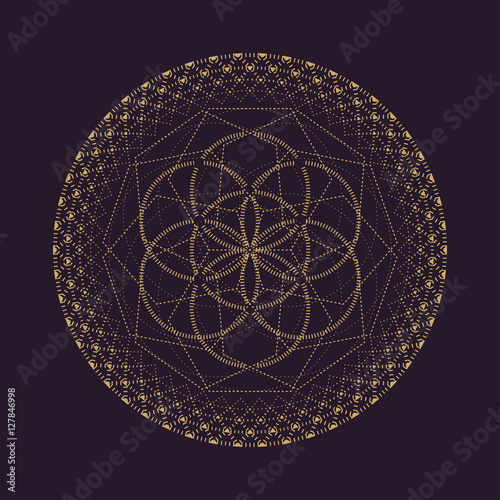 vector mandala sacred geometry illustration.