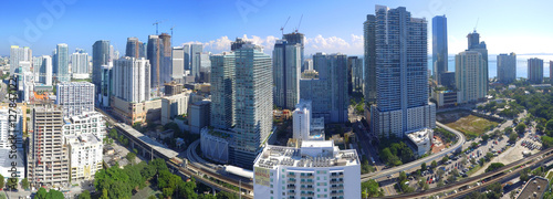 Aerial image of Brickell Miami FL highrise buildings
