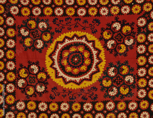 background fabrics and textiles with colorful oriental ornate ornament and pattern