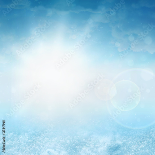 Rays of light between heaven and earth. Winter. Background. Radi