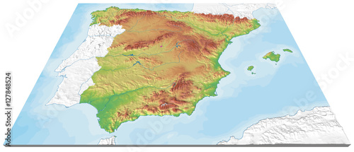 3D Map of Spain relief