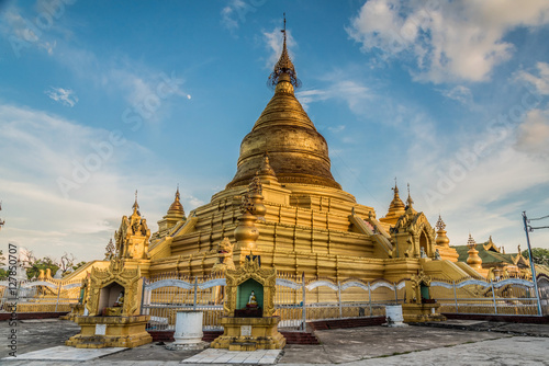 Kuthodaw Pagoda, Mandalay, Myanmar is a Buddhist stupa that contains the world's largest book photo