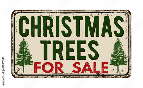 Christmas tree for sale vintage metal sign