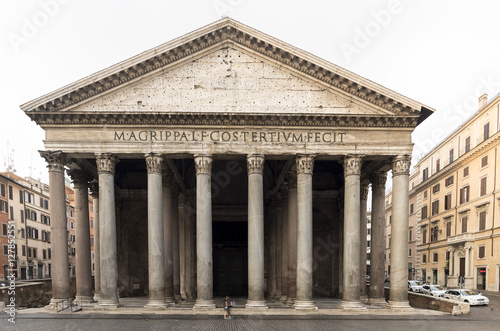 The Pantheon is a former Roman temple commissioned by Marcus Agrippa, it is now is the oldest church in Rome
 photo