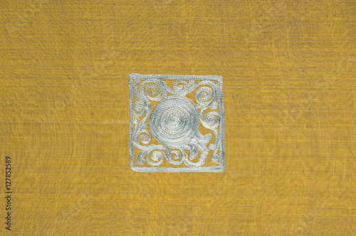 Wallpaper Mural background in the form of fabric and khaki textile material with a square pattern silver Torontodigital.ca