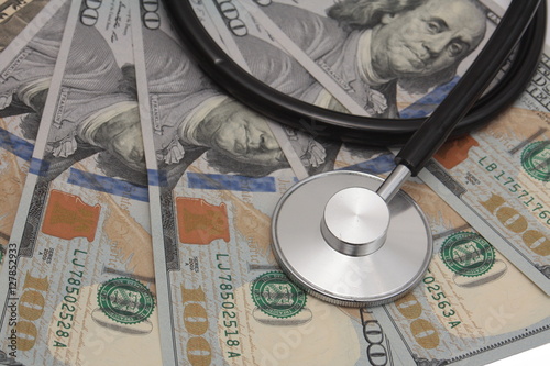 Medical Stethoscope on Dollars
