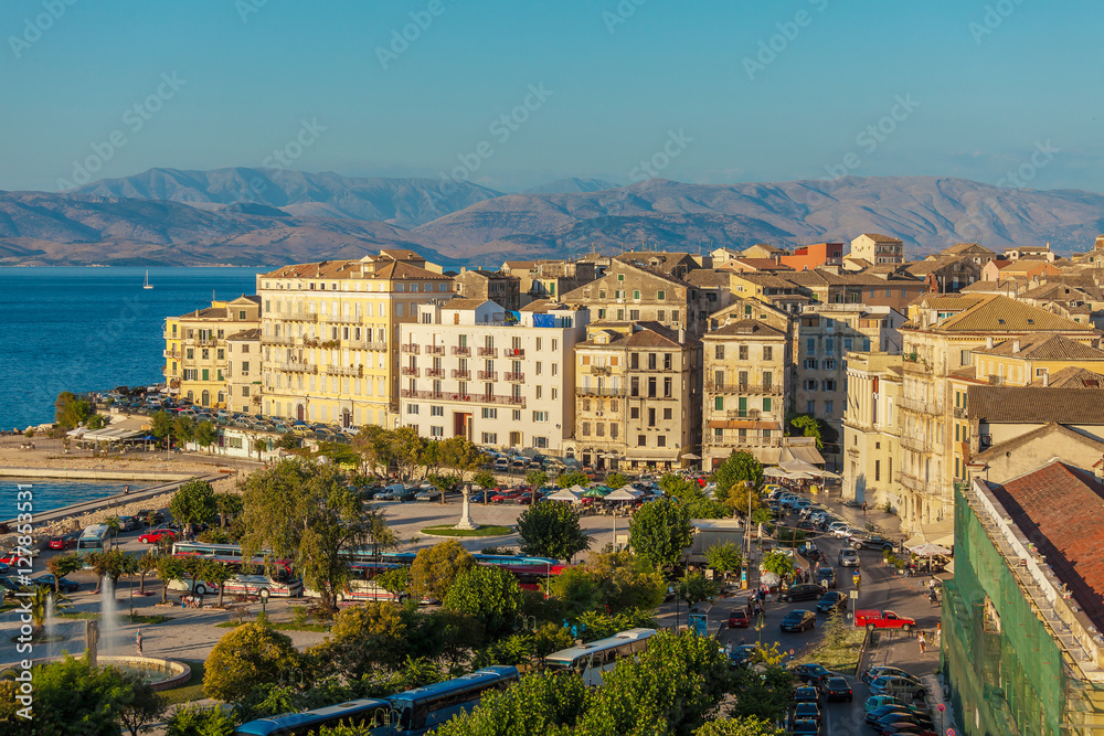 Fototapeta premium Aerial view on Corfu city