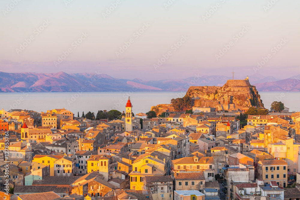 Fototapeta premium Aerial view on Corfu city