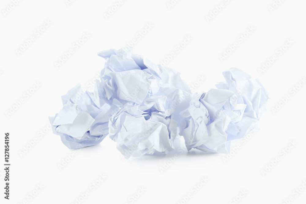 Crumpled paper balls isolated on a white Crumpled paper balls isolated on a white