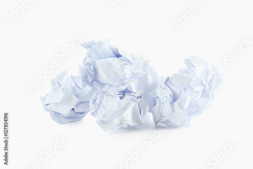 Crumpled paper balls isolated on a white