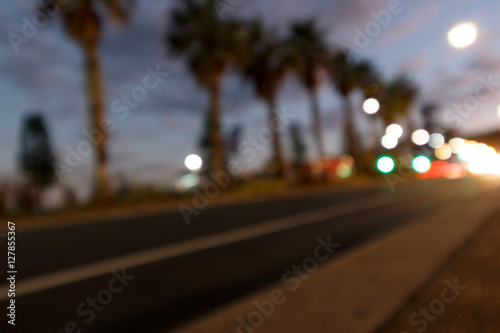 Blurred Palm Trees at Dusk © Liam