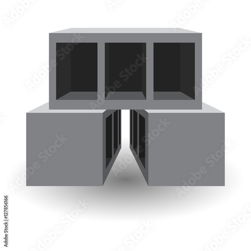 Vector illustration standard concrete building block for archite