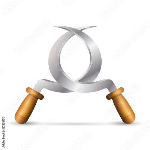 Two sickle isolated on white background. Vector illustration.