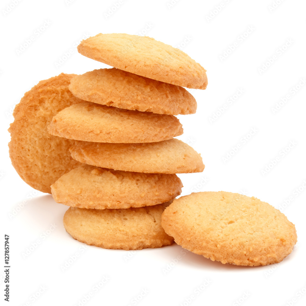 stacked short pastry cookies isolated on white background stacked short pastry cookies isolated on white background