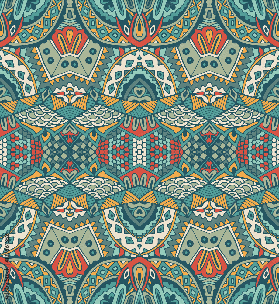 ethnic intricate seamless tribal  pattern 