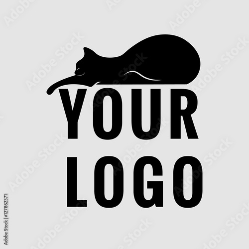 Logo, Silhouette of a sleeping cat
