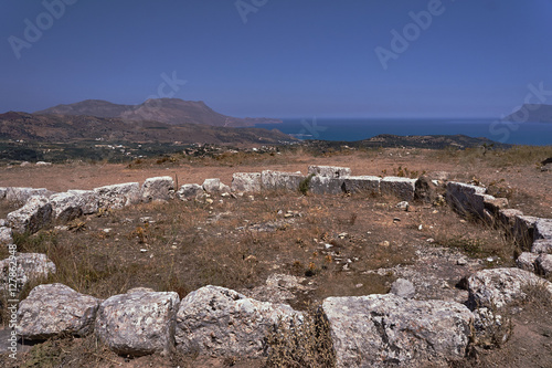 stone ruins in the mountains on the island of Crete.